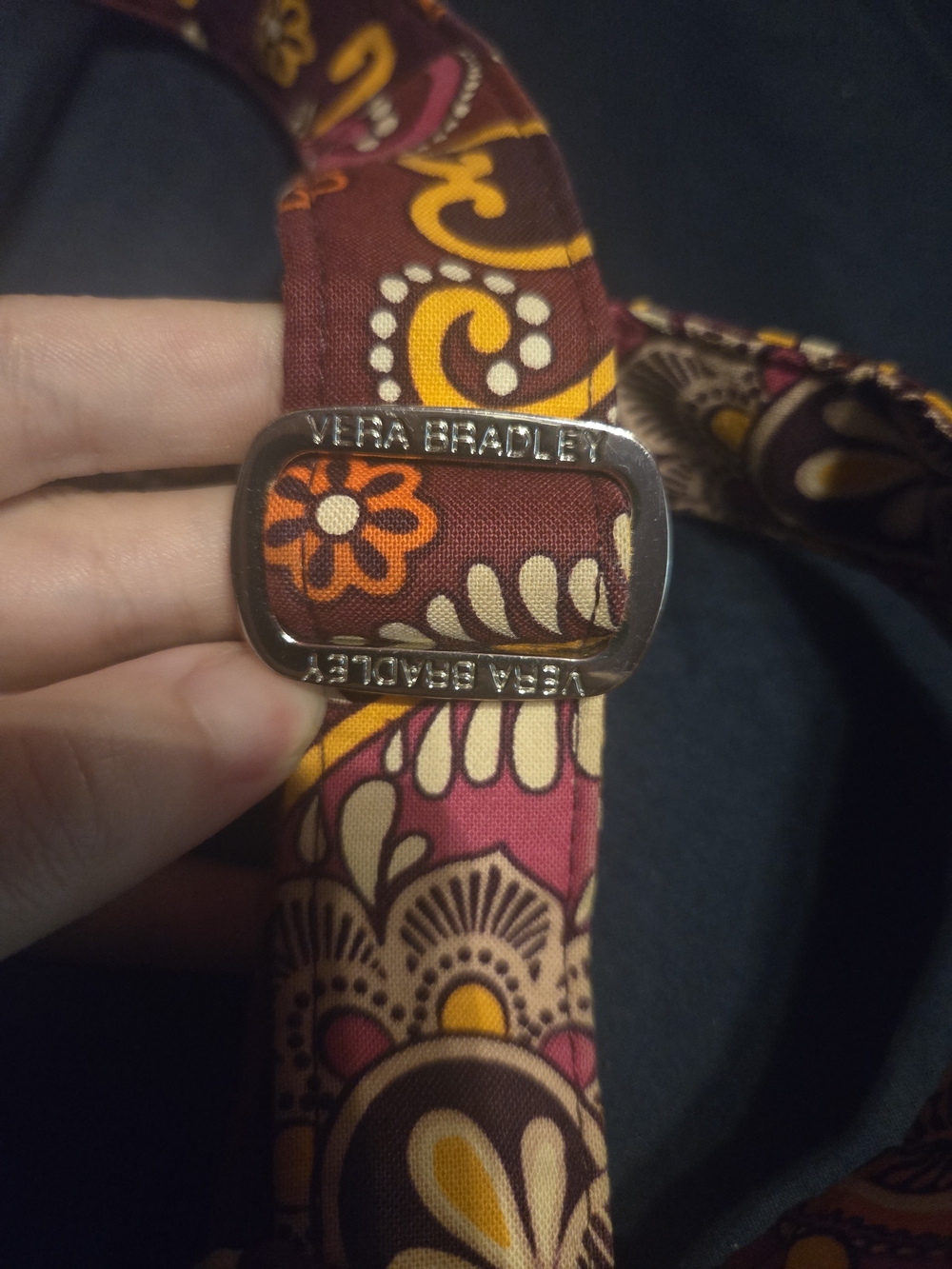Vera Bradley Plum Quilted Floral Crossbody with Mustard Accents - Picture 3 of 7